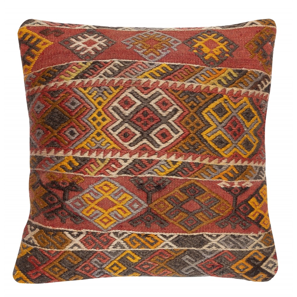 SET OF 2 - Hand-Woven Kilim Cushion Covers. Vintage Throw Pillows. Turkish Accent Pillows. A pair of Lace Pillow Covers