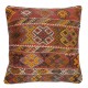 SET OF 2 - Hand-Woven Kilim Cushion Covers. Vintage Throw Pillows. Turkish Accent Pillows. A pair of Lace Pillow Covers