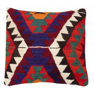 Handwoven Turkish Kilim Cushion Cover. Vintage Accent Pillow. Rustic Throw Pillow