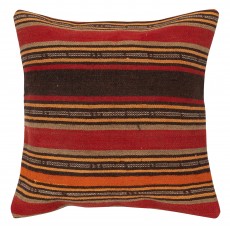 Handwoven Turkish Kilim Cushion Cover. Vintage Accent Pillow. Rustic Throw Pillow