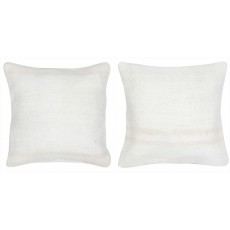 SET OF 2 - Handwoven Hemp Cushion Covers. Vintage Kilim Throw Pillow Covers. Turkish Accent Pillows. A pair of Lace Pillows