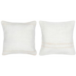 SET OF 2 - Handwoven Hemp Cushion Covers. Vintage Kilim Throw Pillow Covers. Turkish Accent Pillows. A pair of Lace Pillows