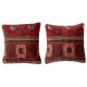 SET OF 2 - Traditional Turkish Wool Cushion Covers. Handmade Rug Pillowcases. Vintage Throw Pillows SET OF 2 - Traditional Turkish Wool Cushion Covers. Handmade Rug Pillowcases. Vintage Throw Pillows