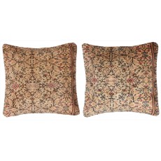 SET OF 2 - Hand-knotted Turkish Wool Rug Cushion Covers. Rustic Throw Pillows. Home Gift