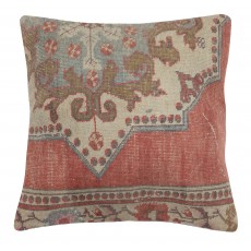 Hand-knotted Wool Rug Cushion Cover. Rustic Throw Pillow. Home Gift. Turkish Accent Pillow