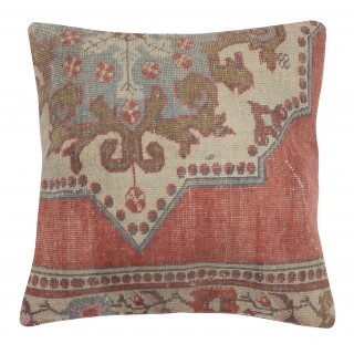 Hand-knotted Wool Rug Cushion Cover. Rustic Throw Pillow. Home Gift. Turkish Accent Pillow