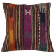 Handwoven Turkish Kilim Cushion Cover. Vintage Accent Pillow. Rustic Throw Pillow