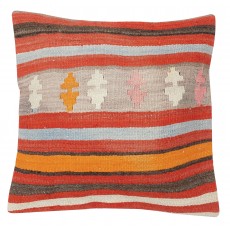 Handwoven Turkish Kilim Cushion Cover. Vintage Accent Pillow. Rustic Throw Pillow