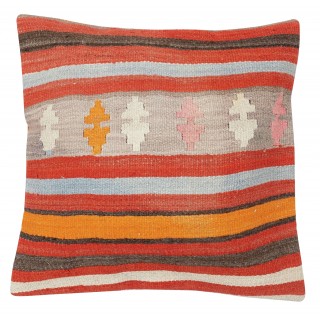 Handwoven Turkish Kilim Cushion Cover. Vintage Accent Pillow. Rustic Throw Pillow