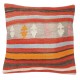 Handwoven Turkish Kilim Cushion Cover. Vintage Accent Pillow. Rustic Throw Pillow
