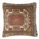SET OF 2 - Rustic Handmade Wool Cushion Covers. Vintage Turkish Rug Pillows
