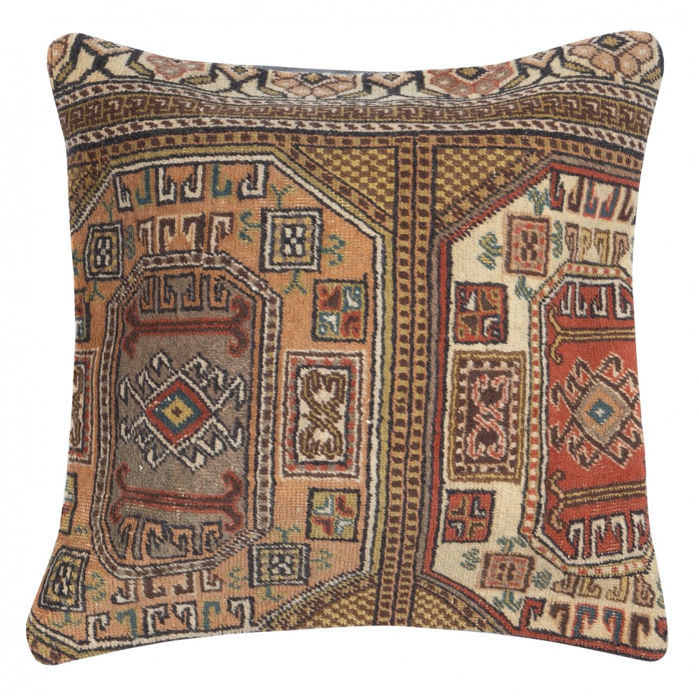 SET OF 2 - Vintage Turkish Wool Cushion Covers. Handmade Rug Pillows. Rustic Decor Throw Pillows SET OF 2 - Vintage Turkish Wool Cushion Covers. Handmade Rug Pillows. Rustic Decor Throw Pillows