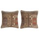 SET OF 2 - Vintage Turkish Wool Cushion Covers. Handmade Rug Pillows. Rustic Decor Throw Pillows SET OF 2 - Vintage Turkish Wool Cushion Covers. Handmade Rug Pillows. Rustic Decor Throw Pillows