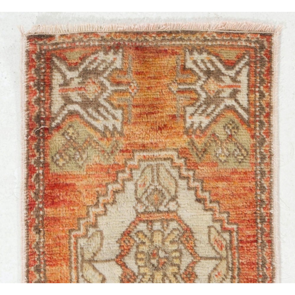 Vintage Small Rug. Handmade Door Mat. Turkish Seat Cover. Entryway Mat. Kitchen Rug