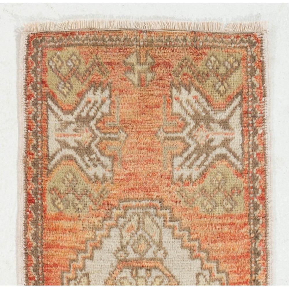 Hand-knotted Small Rug. Vintage Door Mat. Turkish Wool Seat Cover. Entryway Mat. Kitchen Rug