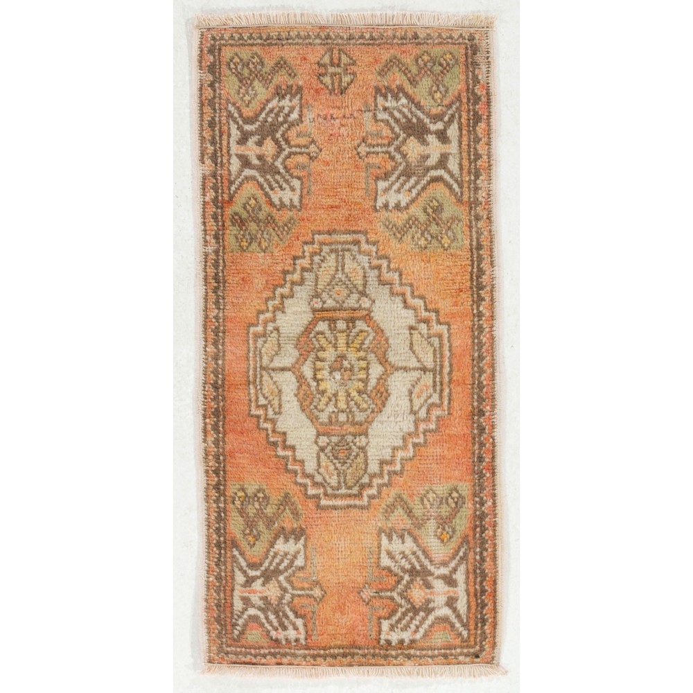 Vintage Small Rug. Turkish Seat Cover. Hand-knotted Door Mat. Entryway Rug. Kitchen Mat