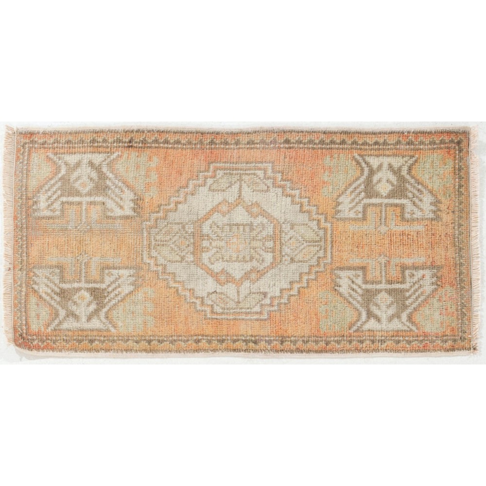 Vintage Accent Rug. Wool Turkish Seat Cover. Rustic Kitchen Rug. Handmade Door Mat. Bath Mat