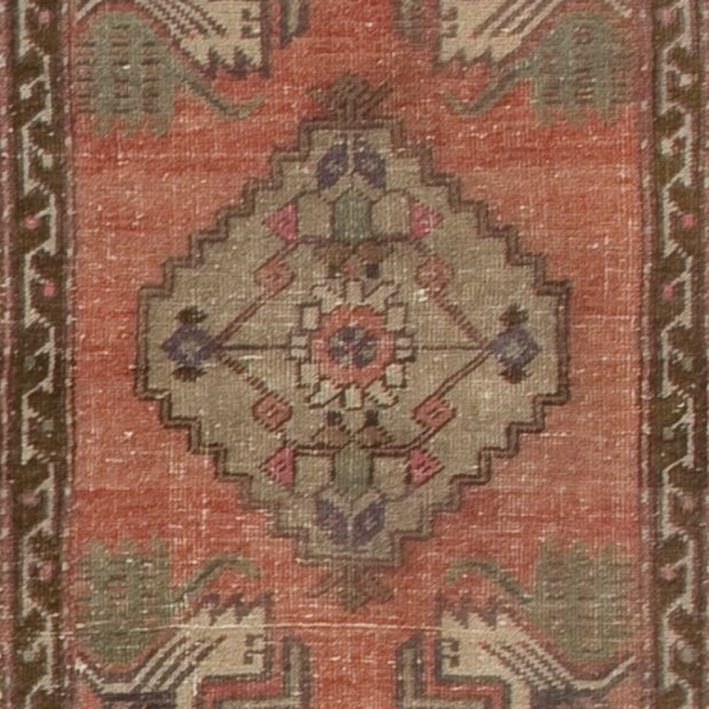 Vintage Small Rug. Turkish Seat Cover. Hand-knotted Door Mat. Entryway Rug. Kitchen Mat