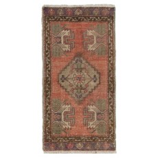 Vintage Small Rug. Turkish Seat Cover. Hand-knotted Door Mat. Entryway Rug. Kitchen Mat