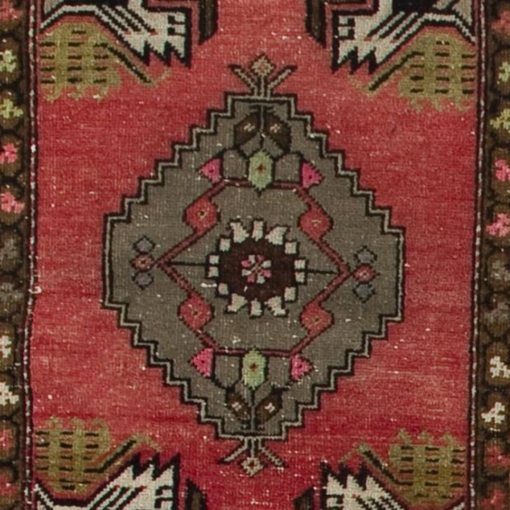 Hand-knotted Small Rug. Vintage Door Mat. Turkish Wool Seat Cover. Entryway Mat. Kitchen Rug