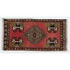 Hand-knotted Small Rug. Vintage Door Mat. Turkish Wool Seat Cover. Entryway Mat. Kitchen Rug