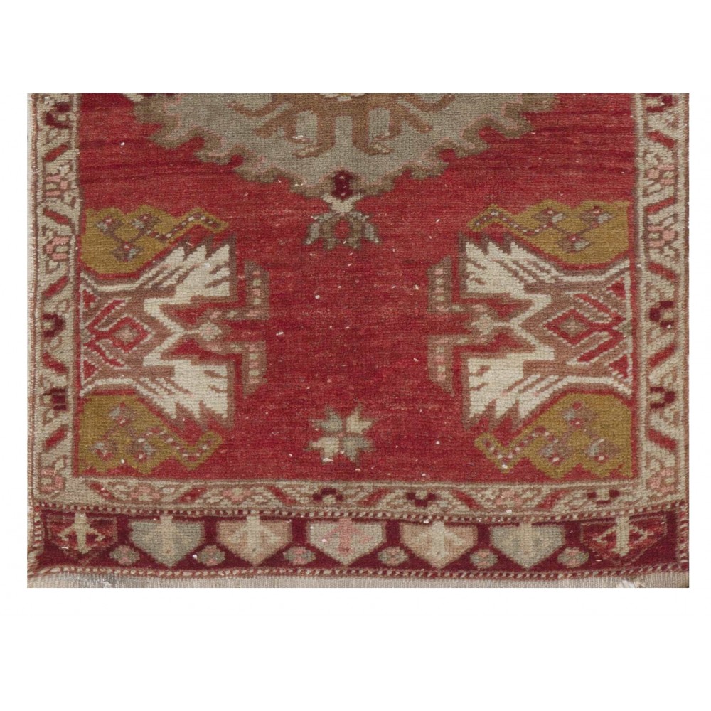Hand-knotted Small Rug. Vintage Doormat. Turkish Seat Cover. Entryway Rug. Kitchen Mat. Bath Mat