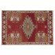 Hand-knotted Small Rug. Vintage Doormat. Turkish Seat Cover. Entryway Rug. Kitchen Mat. Bath Mat