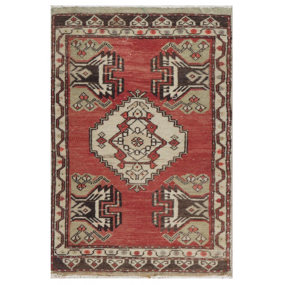 Vintage Small Rug. Handmade Door Mat. Turkish Seat Cover. Entryway Mat. Kitchen Rug