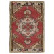 Hand-knotted Small Rug. Vintage Door Mat. Turkish Wool Seat Cover. Entryway Mat. Kitchen Rug
