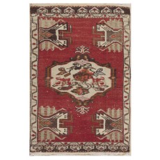 Hand-knotted Small Rug. Door Mat. Turkish Wool Seat Cover. Entryway Mat. Kitchen Rug. Vintage Bath Mat