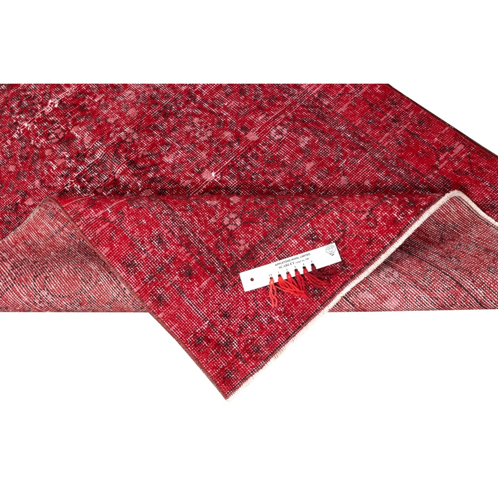 Vintage Red Wool Area Rug. Handmade Turkish Rug for Contemporary Spaces Vintage Red Wool Area Rug. Handmade Turkish Rug for Contemporary Spaces
