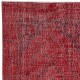 Modern Turkish Wool Rug. Vintage Red Overdyed Handmade Area Rug Modern Turkish Wool Rug. Vintage Red Overdyed Handmade Area Rug