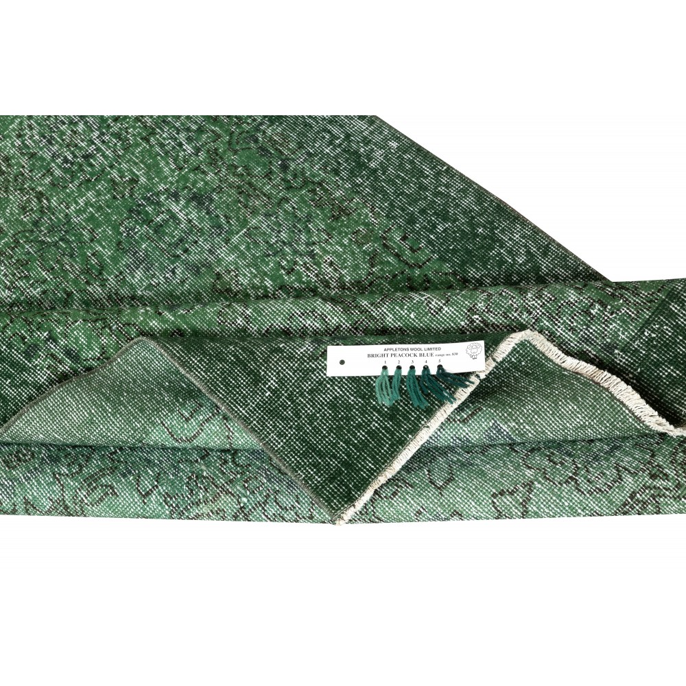 Green Overdyed Vintage Turkish Area Rug. Hand-Woven and Hand-Knotted Wool Carpet for Modern Interiors Green Overdyed Vintage Turkish Area Rug. Hand-Woven and Hand-Knotted Wool Carpet for Modern Interiors