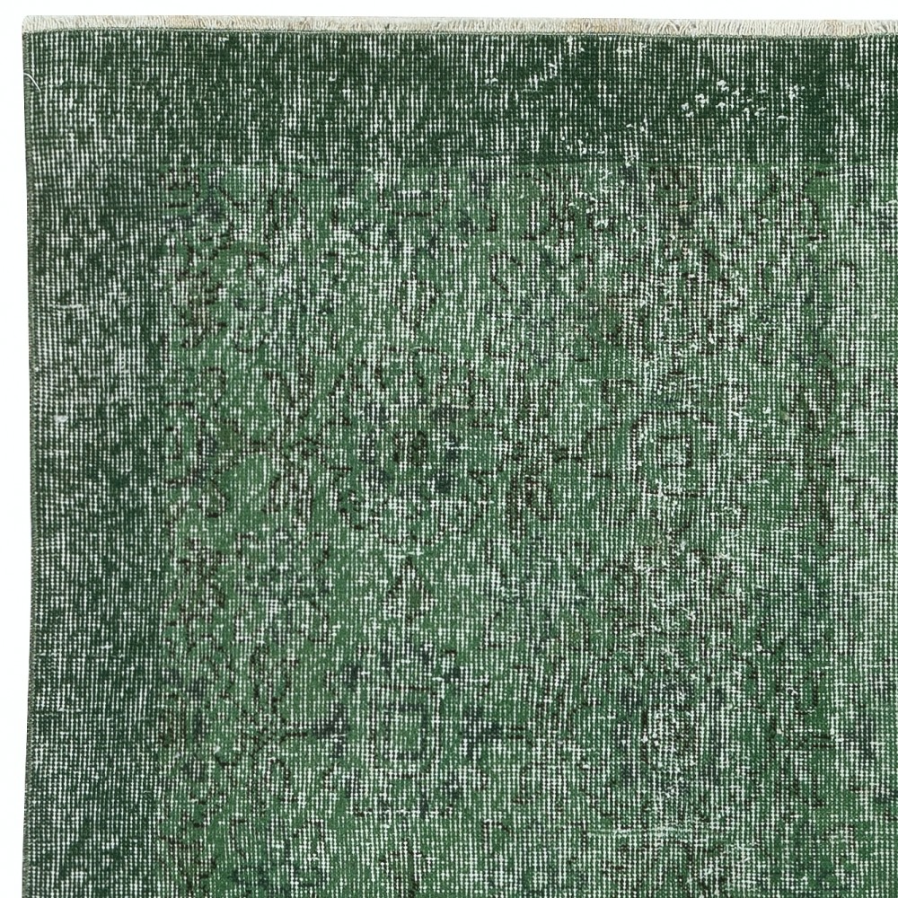 Green Overdyed Vintage Turkish Area Rug. Hand-Woven and Hand-Knotted Wool Carpet for Modern Interiors Green Overdyed Vintage Turkish Area Rug. Hand-Woven and Hand-Knotted Wool Carpet for Modern Interiors