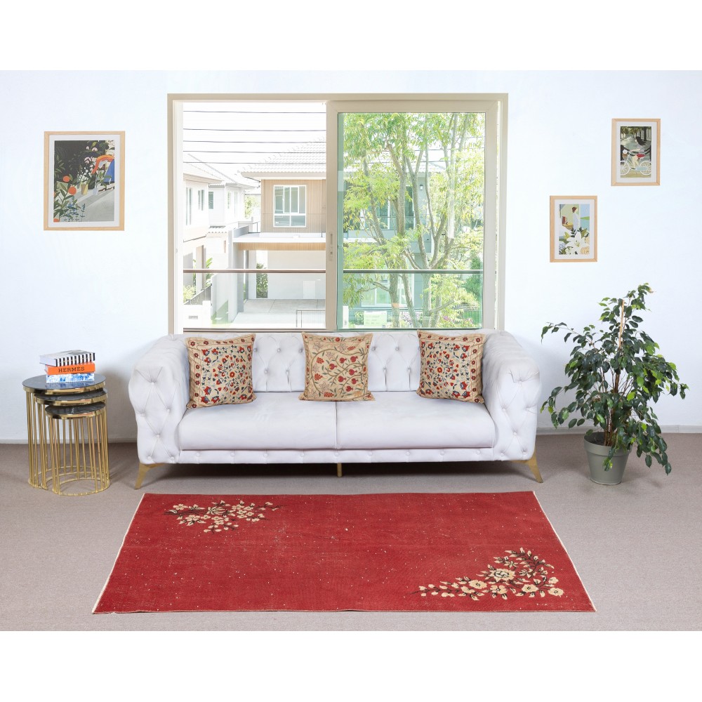 Vintage Hand-Knotted Chinese Art Deco Design Red Area Rug Vintage Hand-Knotted Chinese Art Deco Design Red Area Rug