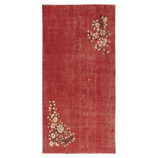 Vintage Hand-Knotted Chinese Art Deco Design Red Area Rug