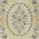 Vintage Turkish Accent Rug. Hand-Knotted Floral Patterned Small Rug for Country Farmhouse Decoration Vintage Turkish Accent Rug. Hand-Knotted Floral Patterned Small Rug for Country Farmhouse Decoration