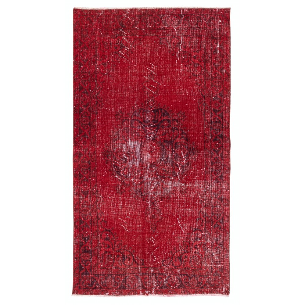 Vintage Handmade Wool Rug. Red Shabby Chic Area Rug for Modern Home and Office Vintage Handmade Wool Rug. Red Shabby Chic Area Rug for Modern Home and Office