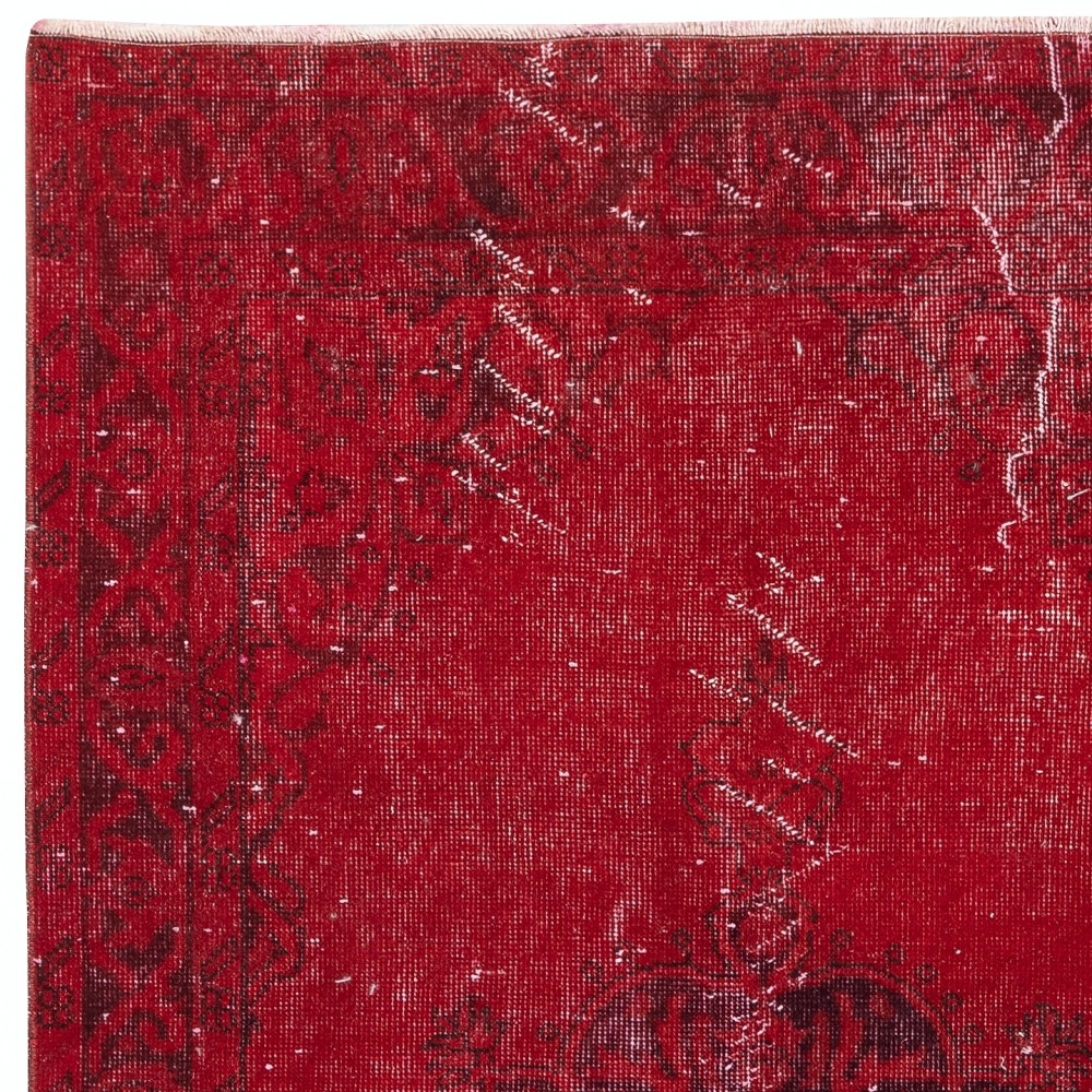 Vintage Handmade Wool Rug. Red Shabby Chic Area Rug for Modern Home and Office Vintage Handmade Wool Rug. Red Shabby Chic Area Rug for Modern Home and Office