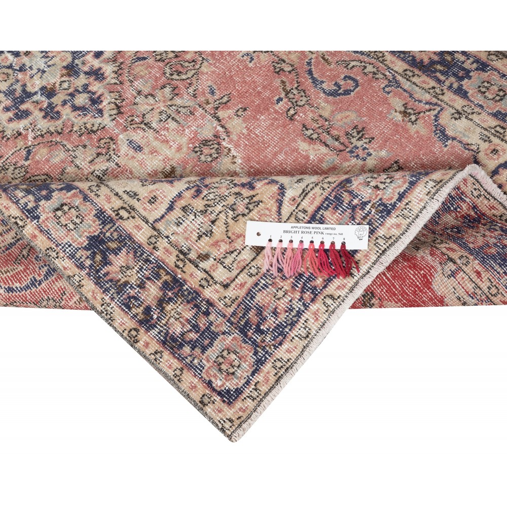 Vintage Handmade Turkish Red Wool Accent Rug with Medallion Design for Home and Office Decor