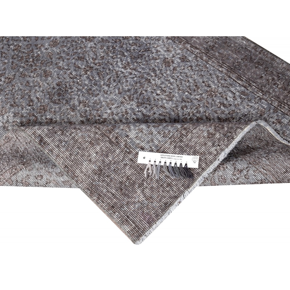 Gray Overdyed Vintage Turkish Area Rug. Hand-Woven and Hand-Knotted Wool Carpet for Modern Interiors Gray Overdyed Vintage Turkish Area Rug. Hand-Woven and Hand-Knotted Wool Carpet for Modern Interiors