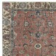 Vintage Handmade Turkish Red Wool Accent Rug with Floral Design for Home and Office Decor