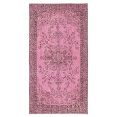 Pink Vintage Area Rug for Modern Home and Office. Handknotted and Handwoven in Turkey