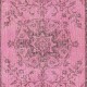 Pink Vintage Area Rug for Modern Home and Office. Handknotted and Handwoven in Turkey