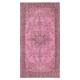 Pink Vintage Area Rug for Modern Home and Office. Handknotted and Handwoven in Turkey