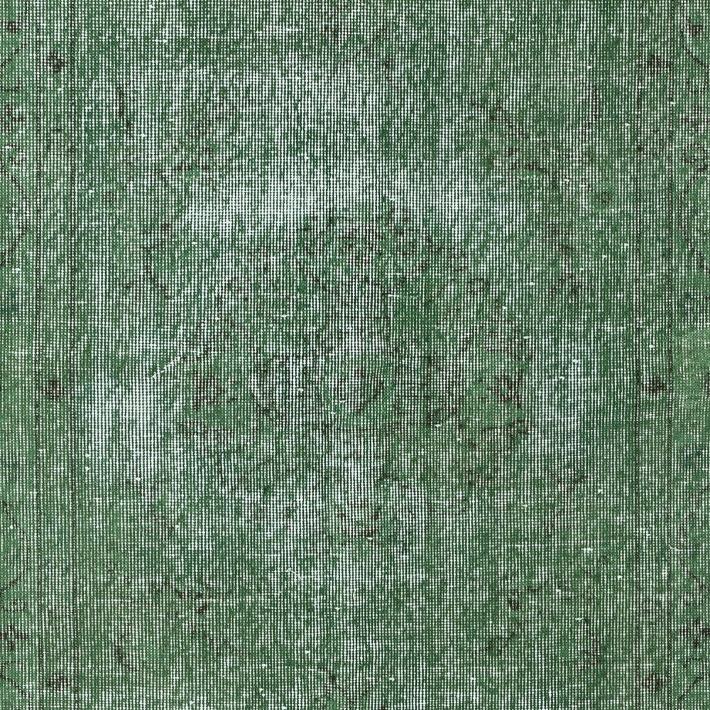 Hand-knotted Vintage Turkish Wool Area Rug Overdyed in Green for Modern Interiors Hand-knotted Vintage Turkish Wool Area Rug Overdyed in Green for Modern Interiors