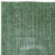 Hand-knotted Vintage Turkish Wool Area Rug Overdyed in Green for Modern Interiors Hand-knotted Vintage Turkish Wool Area Rug Overdyed in Green for Modern Interiors