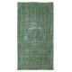 Hand-knotted Vintage Turkish Wool Area Rug Overdyed in Green for Modern Interiors Hand-knotted Vintage Turkish Wool Area Rug Overdyed in Green for Modern Interiors