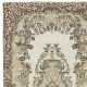 Vintage Accent Rug with Floral Medallion Design. Handknotted Turkish Rug for Farmhouse and Cottage Decor Vintage Accent Rug with Floral Medallion Design. Handknotted Turkish Rug for Farmhouse and Cottage Decor