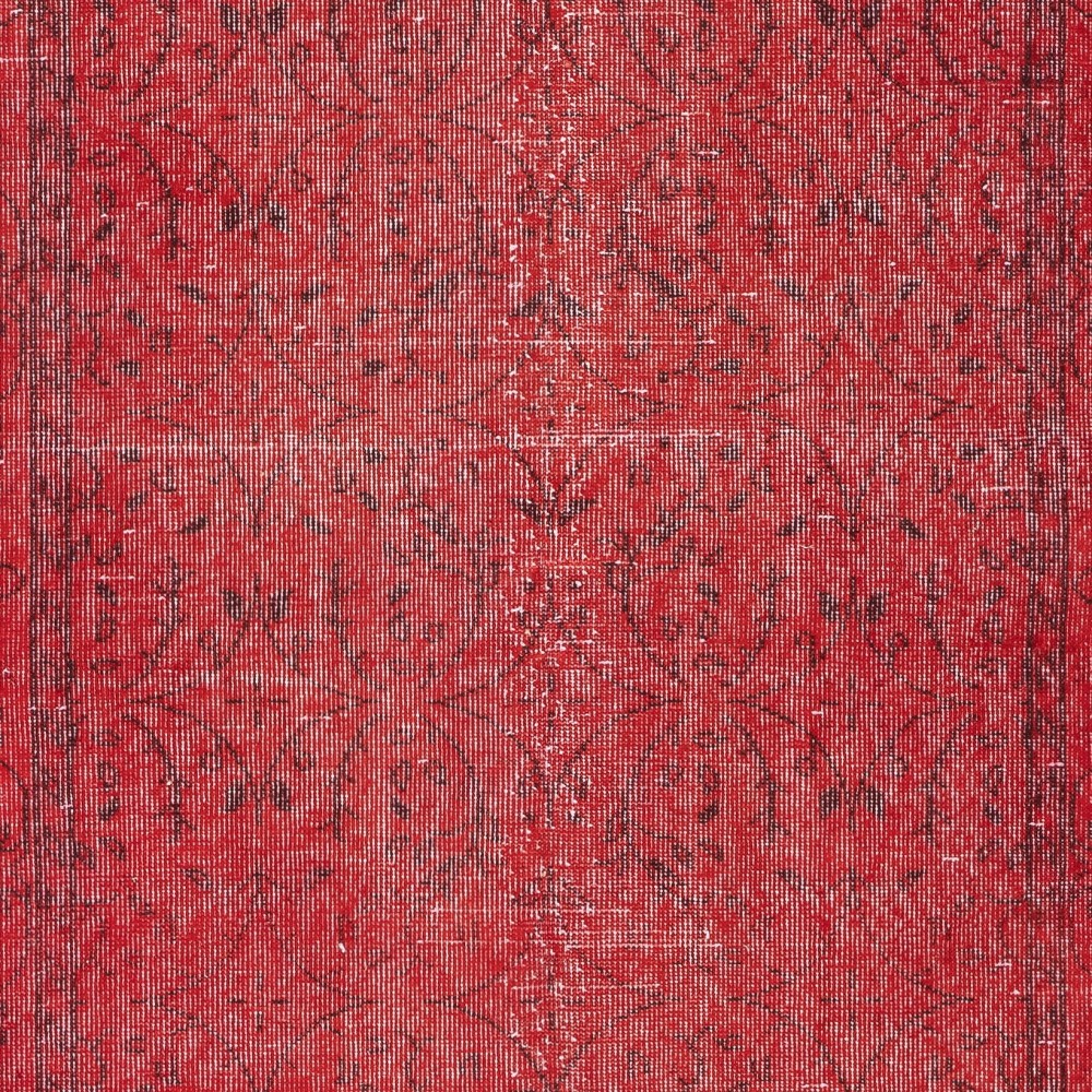 Modern Turkish Wool Rug. Vintage Red Overdyed Handmade Area Rug Modern Turkish Wool Rug. Vintage Red Overdyed Handmade Area Rug